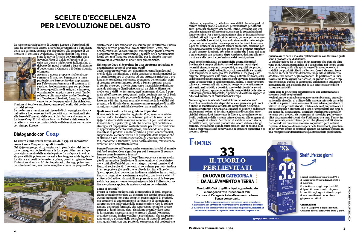 Eurovo Evoluzione del Gusto - articolo COAP