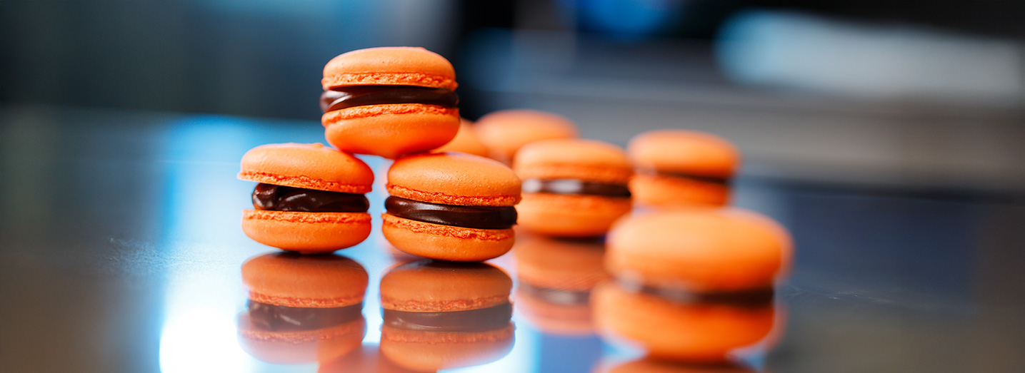 Ricetta per realizzare macarons con l'utilizzo del semilavorato a base d'albume d'uovo pastorizzato per Meringa Francese di Eurovo Service.