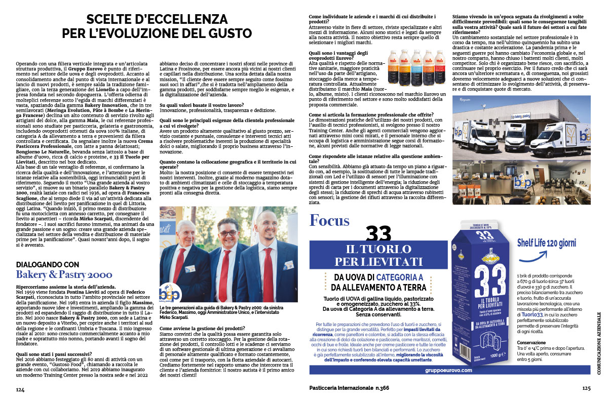 Eurovo Evoluzione del Gusto - DIALOGANDO CON BAKERY & PASTRY 2000